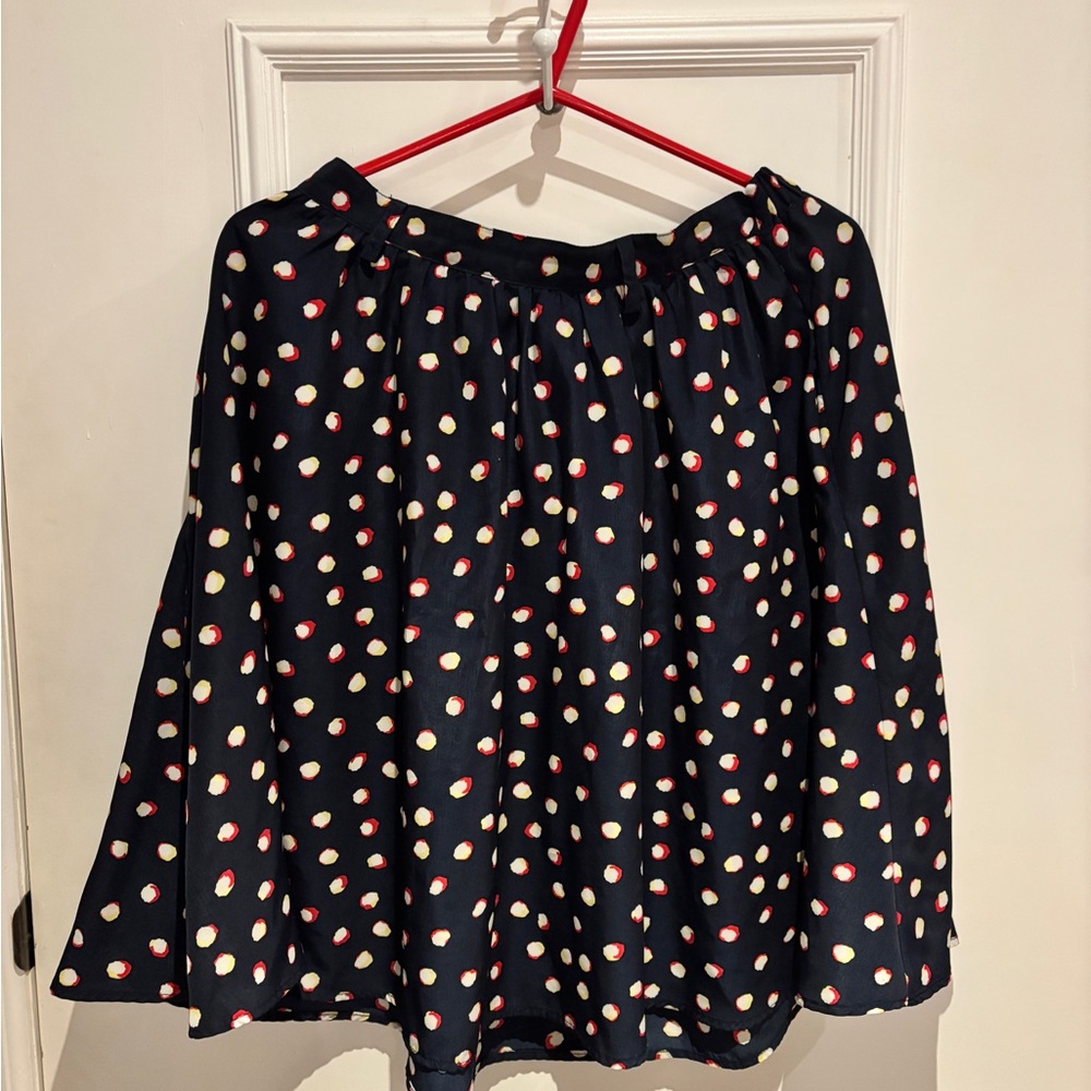 Navy Polka Dot Mini Skirt